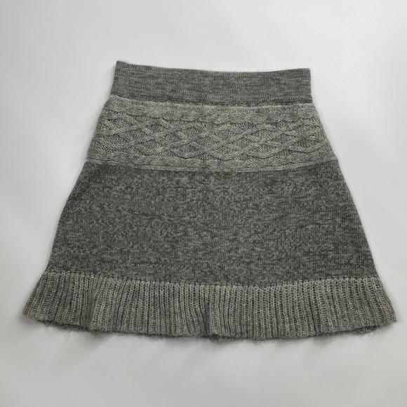 Dakini Wool Blend Fit & Flare Stretch Waist Light Grey Sweater Skirt XS - Picture 1 of 6